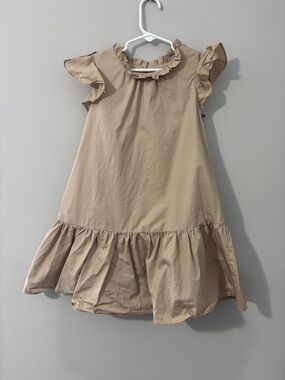 GB girls Tan Ruffle-Yoke Casual Dress